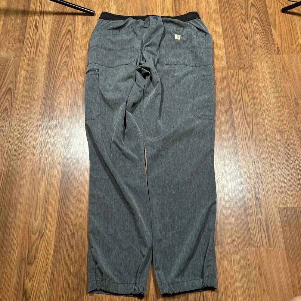 CARHARTT Force Scrub Pants Mens L Gray Heather Cargo Utility Drawstring Stretch